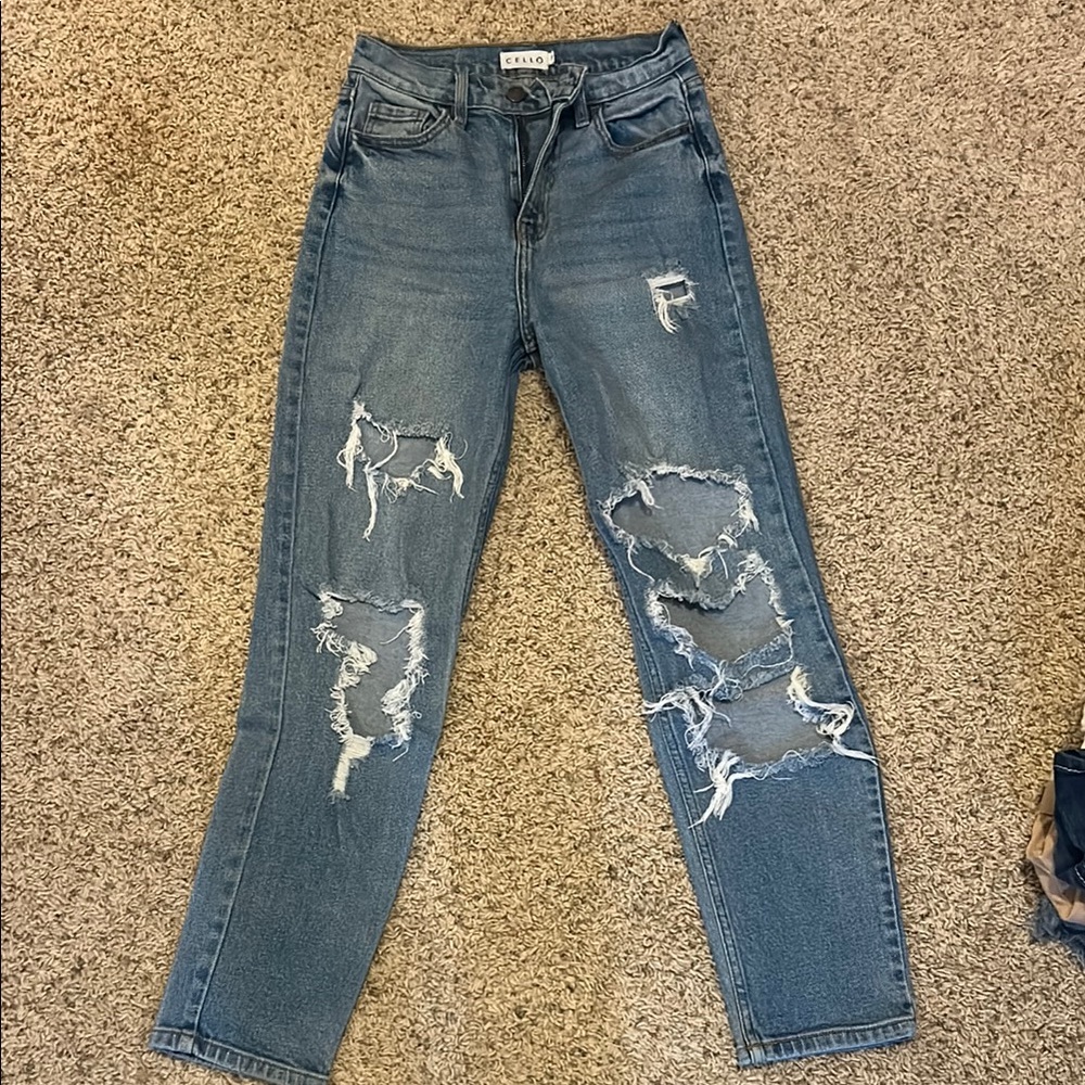 Blue Distressed Women Jeans